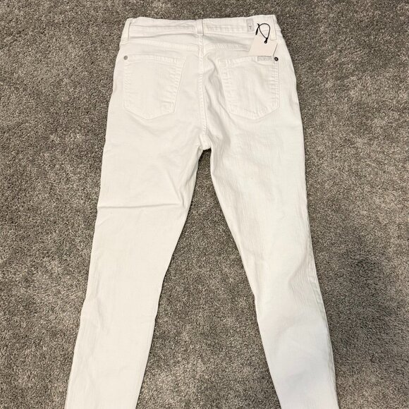 NWT 7 For All Mankind White Skinny Jeans Button Fly Size 26 Ankle Length - Picture 5 of 6